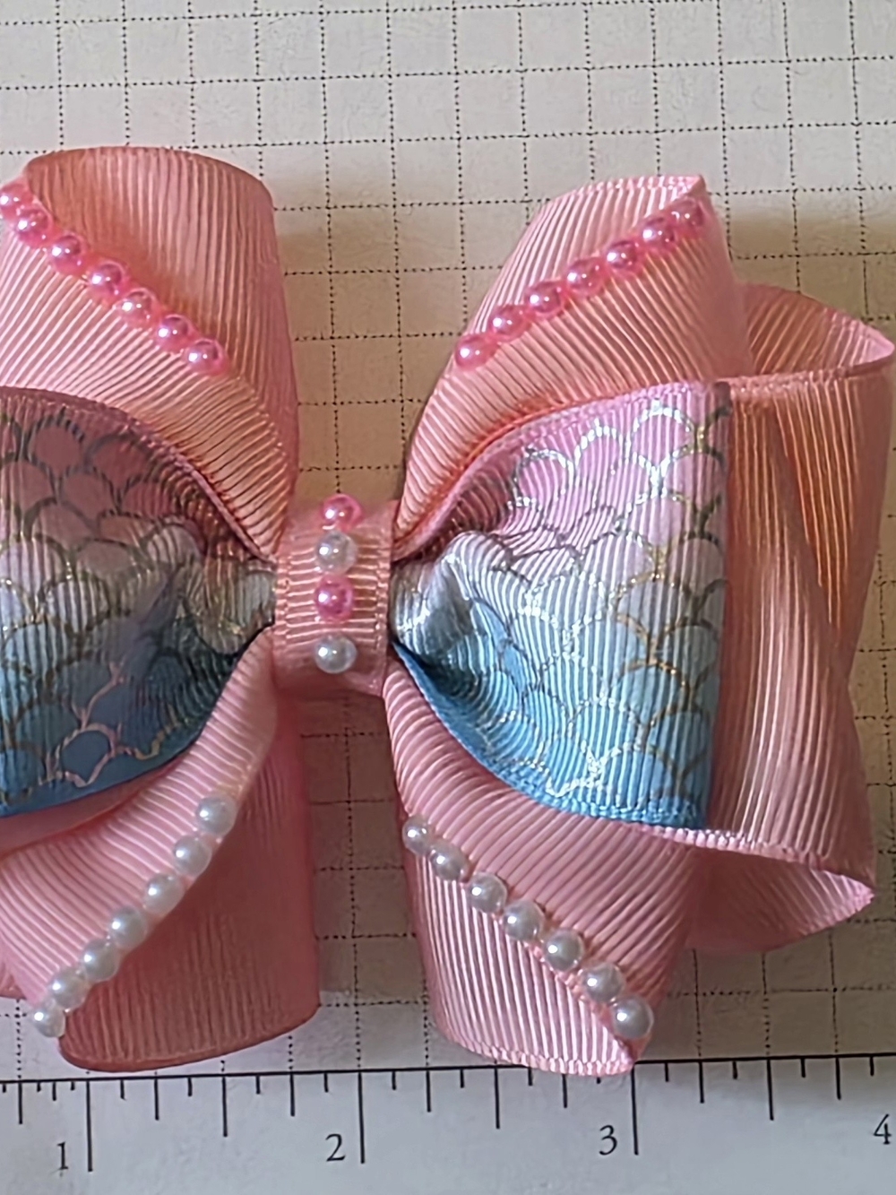 Pearl-Trim Bow Hair Clip